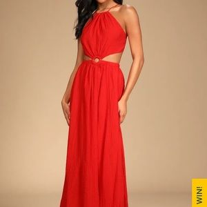 Lulus Red Cutout Dress